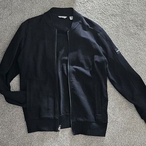 Calvin Klein | Mens Black Textured Zip Up Jacket | Size M